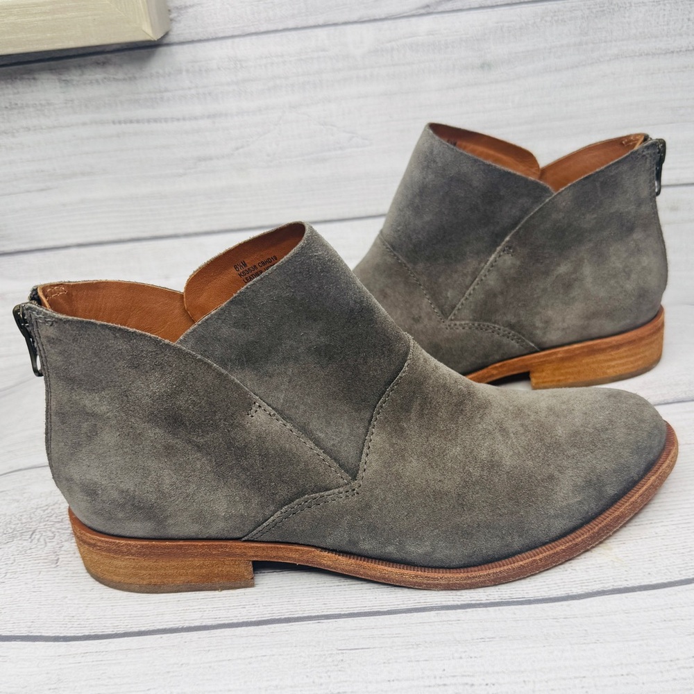Kork-Ease Ryder Gray Suede Zip Back Ankle Boots Size 6.5 - Picture 1 of 7